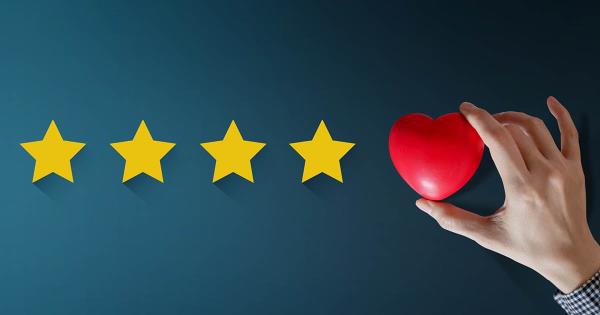 5 stars in a row to represent customer satisfaction
